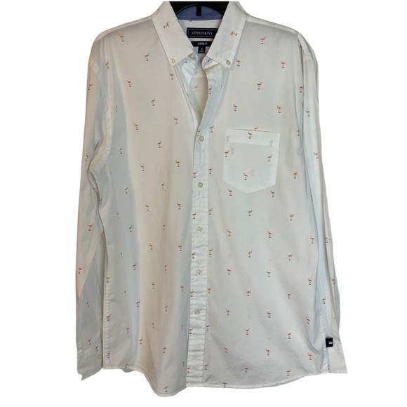 Crown and Ivy Flamingo Long Sleeve Button Down - Picture 1 of 6